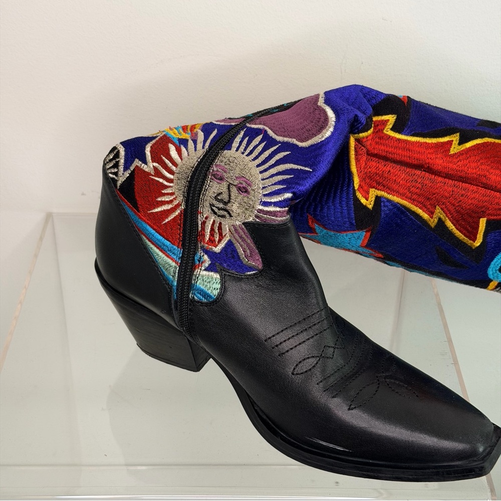 NASTY GAL Embroidered Multicolor Cosmic Tall Women's Boots - Picture 6 of 6
